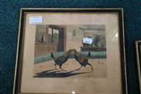 Lot 199 - Set of 6 sporting/cock fighting prints plus one other and a collection of prints