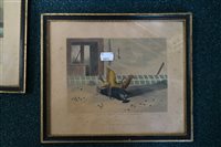 Lot 199 - Set of 6 sporting/cock fighting prints plus one other and a collection of prints