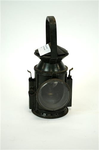Lot 151 - A war time Wakefield Birmingham tri-colour paraffin railway lamp