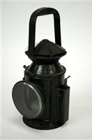 Lot 151 - A war time Wakefield Birmingham tri-colour paraffin railway lamp