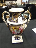 Lot 123 - A Derby porcelain twin-handled vase and one other vase