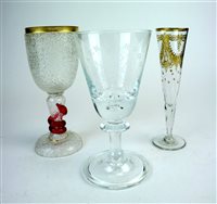 Lot 94 - A Whitefriars Elizabeth II coronation goblet and six other glasses