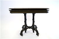 Lot 353 - A Victorian Aesthetic movement ebony card table.