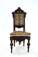 Lot 378 - A Victorian walnut Renaissance Revival side chair