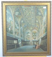 Lot 234 - Church interior print