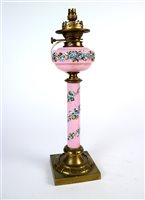 Lot 310 - A Victorian oil desk lamp (electrified)