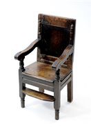 Lot 525 - A child's oak chair early 18th century