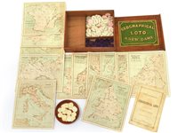Lot 336 - John Jaques Geographical Loto game, 1861.