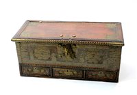 Lot 510 - A stained hardwood and brass mounted Zanzibar chest