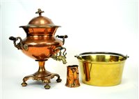 Lot 304 - A collection of Victorian and later brass and copper wares