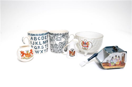 Lot 201 - A selection of crested ware and nursery ceramics
