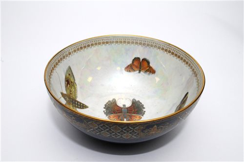 Lot 73 - A Carlton Ware Art Deco butterfly lustre bowl
