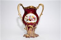 Lot 198 - A Staffordshire porcelain landscape vase