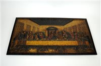 Lot 287 - A Coalbrookdale cast iron panel depicting the last supper of Christ