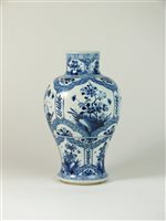 Lot 364 - A Chinese  porcelain blue and white baluster vase