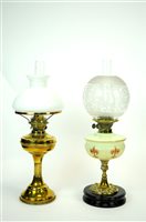 Lot 176 - Four Victorian oil lamps