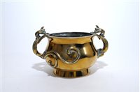 Lot 546 - A Chinese cast brass censer, Qing dynasty