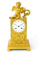 Lot 209 - A French Empire ormolu mantel clock by Deniere and Matelin