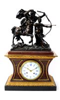 Lot 430 - A French rouge griotte, bronze and gilt metal mounted mantel clock