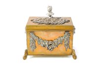 Lot 382 - An electroplate and gilt metal tea caddy, circa 1860