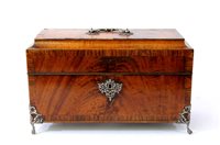 Lot 377 - A mahogany tea caddy