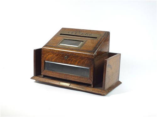 Lot 202 - Victorian oak letter box