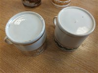 Lot 30 - Five English porcelain coffee cans and a Worcester coffee cup