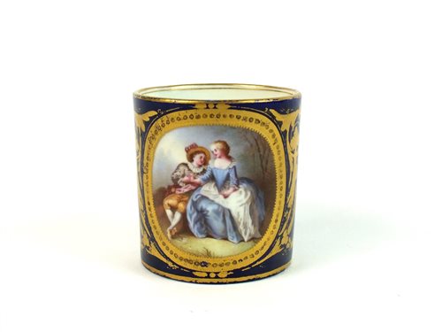 Lot 50 - A Sevres porcelain coffee can