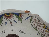 Lot 54 - A 19th century Rouen faience plate