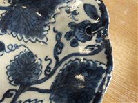 Lot 32 - Two 18th century Bow porcelain blue and white dishes
