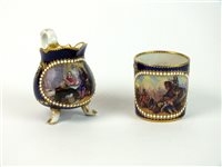 Lot 337 - A Sèvres style cream jug and coffee can