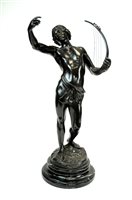 Lot 800 - After Georges Bareau, French (B.1866 D.1931) a study of the boy David ‘David Before Saul’