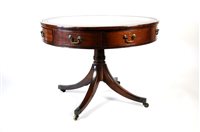 Lot 813 - A good quality mahogany veneered drum table