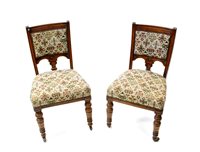 Lot 546 - A set of six Victorian oak dining chairs