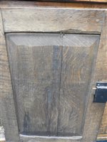 Lot 547 - A Regency oak and ebony strung house keeper’s cupboard