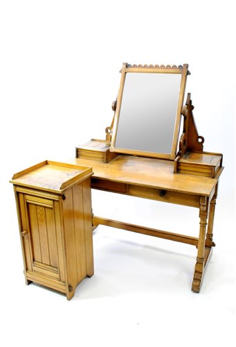 Lot 574 - Gillows dressing table and pot cupboard