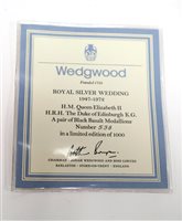 Lot 90 - Three cased commemorative Wedgwood porcelain plaque sets