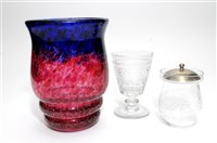 Lot 70 - A Scottish Monart style art glass vase and a quantity of cut and pressed drinking glassware