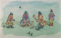 Lot 503 - Albin Trowski, Four tramps playing cricket
