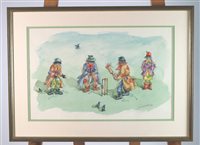 Lot 503 - Albin Trowski, Four tramps playing cricket