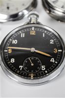 Lot 38 - A collection of seven pocket watches - Military Enicar/Smiths Empire/Football chronograph