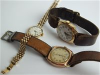 Lot 72 - A collection of two 9ct wristwatches with two Japanese made quartz wristwatches.