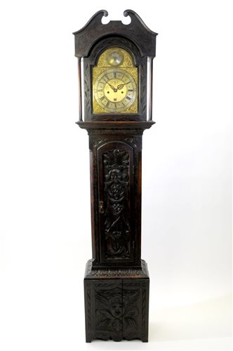 Lot 716 - A George III cottage long case clock