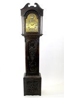 Lot 716 - A George III cottage long case clock