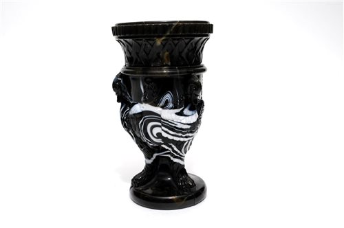 Lot 76 - Victorian slag glass including a rare Sowerby nursery rhyme vase designed by Walter Crane