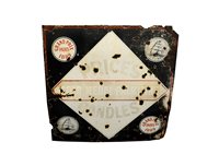 Lot 152 - An early printed and painted enamel sign for Price’s gold medal
