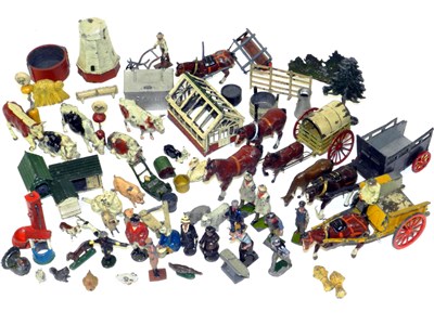 Lot 767 - Britains Farm, Village Life and Hunt Range figures, animals and accessories