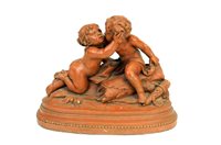 Lot 285 - A 19th century terracotta group