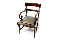 Lot 536 - A Regency fiddle back mahogany combined library armchair and metamorphic steps