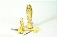 Lot 503 - A small collection of oriental and other antique ivory